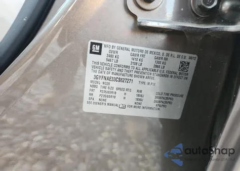 2012 Cadillac Srx Luxury Collection z USA, uszkodzony, nr VIN 3GYFNAE33CS627271